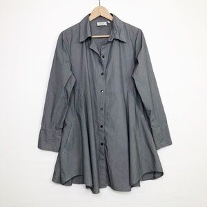 INAE Collection, pinstripe, gray tunic, shirt, dress